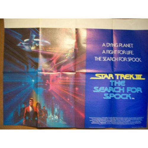 STAR TREK III William Shatner, DeForest Kelley 1984 Movie Quad Poster