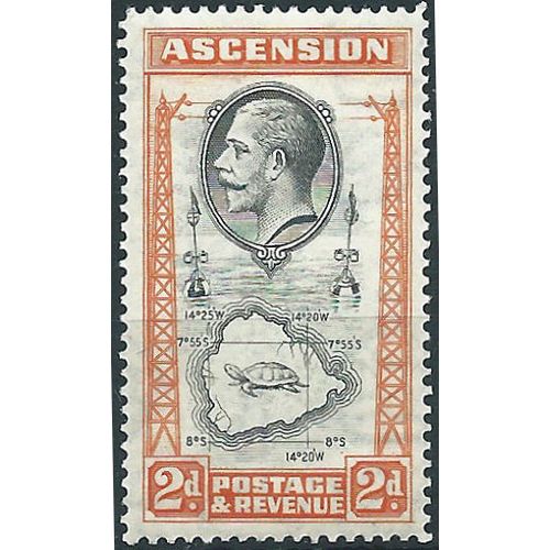 Ascension Island 1934 SG24 2d Black & Orange Mounted Mint .. ..