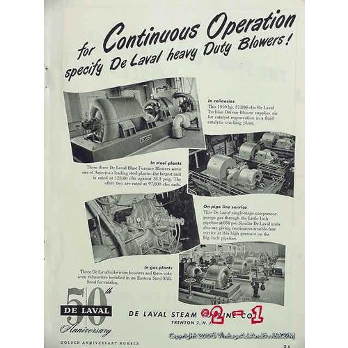 de laval steam turbine company 1951 oil heavy duty blowers vintage ad