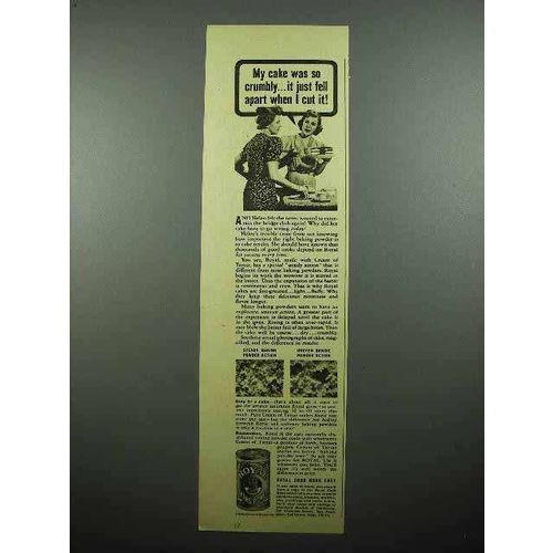 1940 Royal Baking Powder Ad - My Cake Was So Crumbly