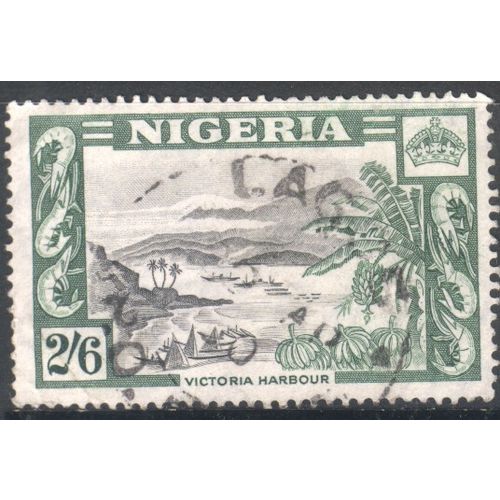 Nigeria 1953 - SG77 - 2s.6d black/green - Victoria Harbour - used