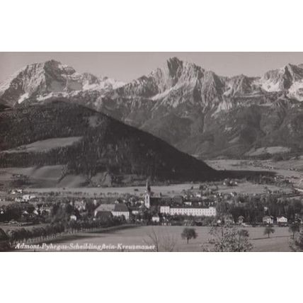 Admont Kreuzmauer Pyhrgas Aerial Birds Eye Real Photo Postcard