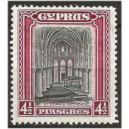 Cyprus 1934 SG139 4 1/2pi Black & Carmine Mounted Mint ..