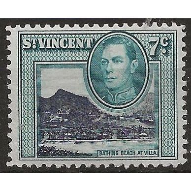 St Vincent 1949 SG170 7c Blue & Blue-Green Mounted Mint .