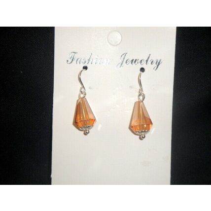 925 silver hook child or petite adult champagne prismatic orange cone earrings