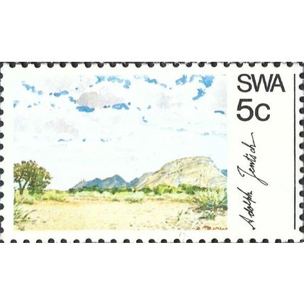 SOUTH WEST AFRICA, FINE ART, Landscape, by Adolph Jentsch, white 1973, 5c
