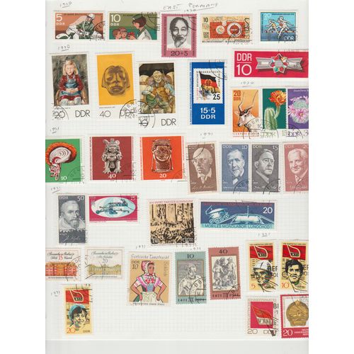 Germany East Page of 34 with charity African tribal art & famous scientists
