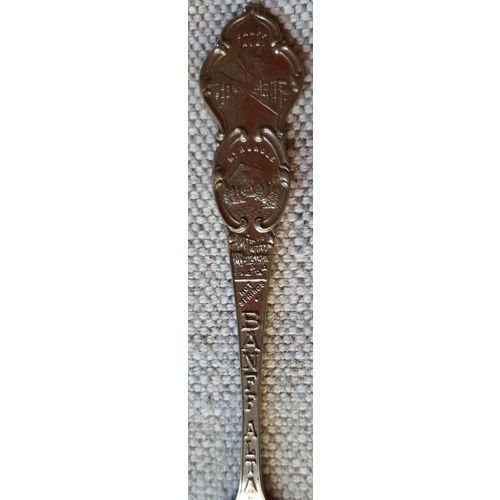 Banff Alberta Canada Souvenir Teaspoon Tea Spoon Mt. Rundle Banff Ave. 5-1/8"