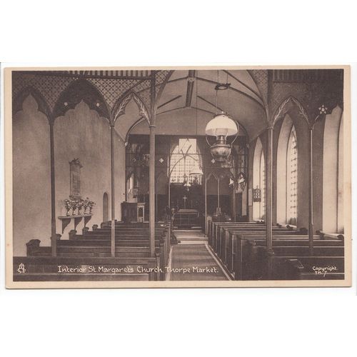 St Margaret's Church Interior Thorpe Market Norfolk Postcard 7