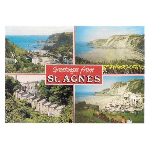ST. AGNES, CORNWALL multiview unused postcard by Salmon =