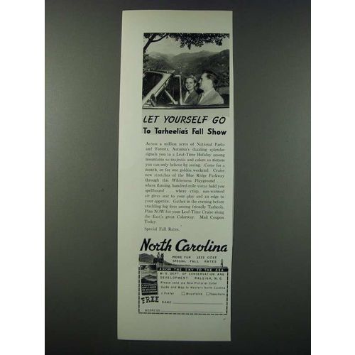 1948 North Carolina Tourism Ad - Let Yourself Go to Tarheelia's Fall Show