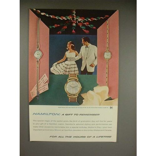 1961 Hamilton Watch Ad: Stephanie, Stormking VII, Jody