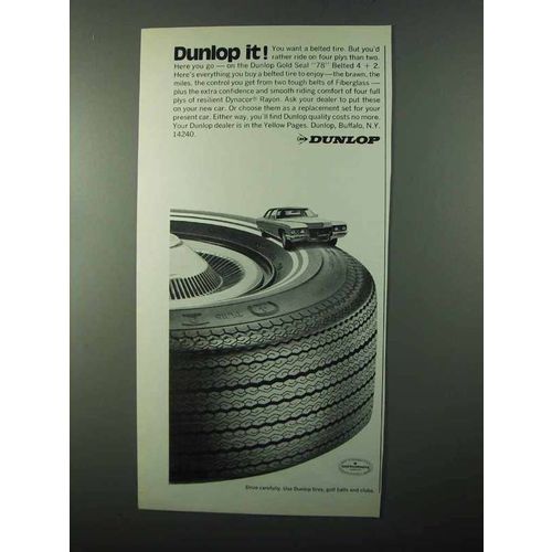 1971 Dulop Gold Seal 78 Belted 4 + 2 Tires Ad