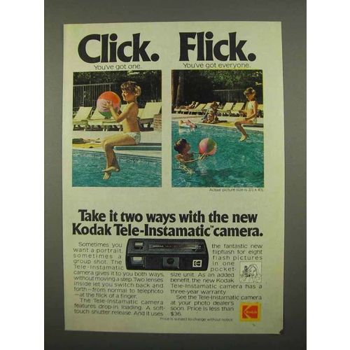 1975 Kodak Tele-Instamatic Camera Ad - Click Flick