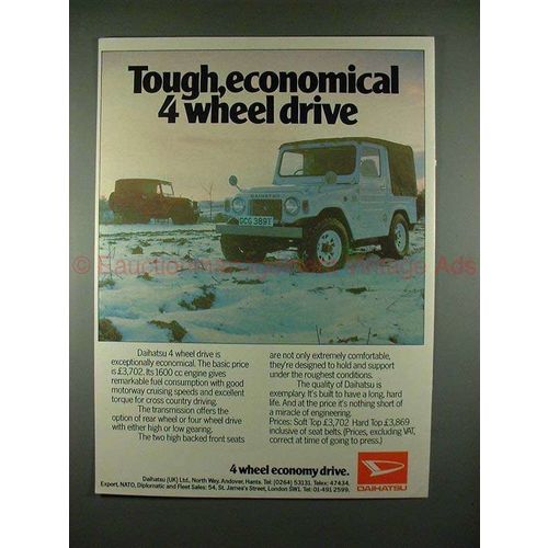 1978 Daihatsu Truck Ad, Tough Economical 4 Wheel Drive!