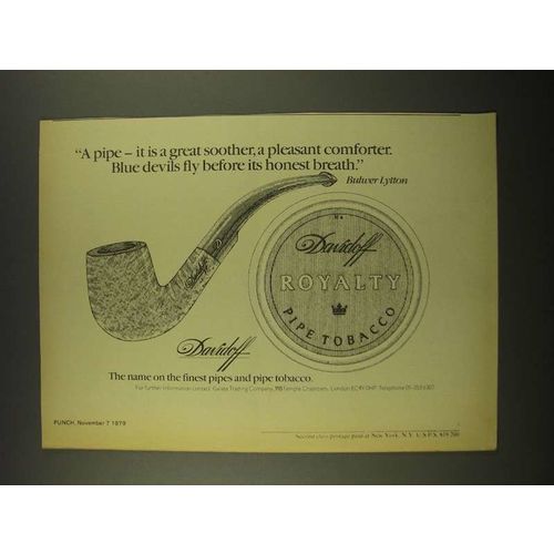 1979 Davidoff Royalty Pipe Tobacco Ad - A Great Soother