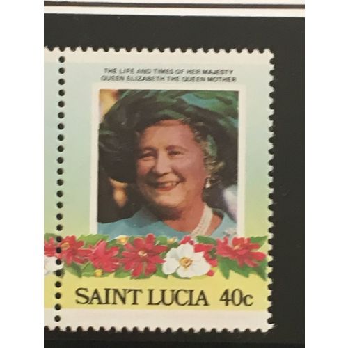 St Lucia 1985 Queen Elizabeth Mother 40c Unmounted Mint NHM SG 833 Sc 782 stamp