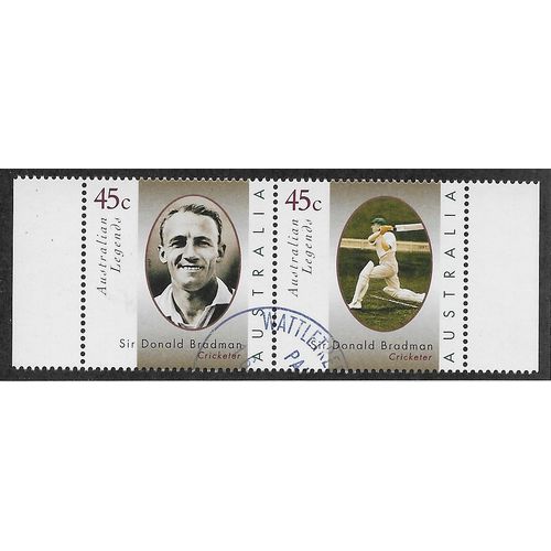 AUS 1997 SE~TE PAIR 45c ' AUSTRALIAN LEGENDS' FINE USED (EBID60-842)