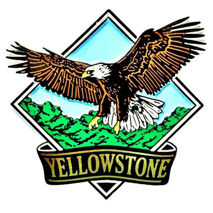 Yellowstone National Park with Eagle Fridge Magnet