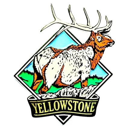 Yellowstone National Park with Elk Fridge Magnet
