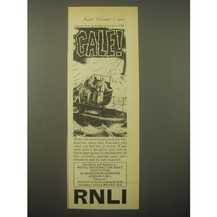 1966 RNLI Royal National Life-Boat Institution Ad - Gale!