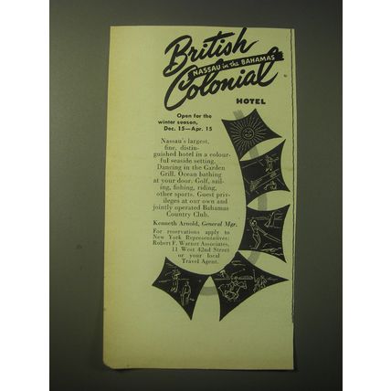 1948 British Colonial Hotel Advertisement - Nassau in the Bahamas