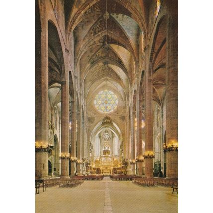 Palma de Mallorca Catedral Interior Spain Postcard unused VGC