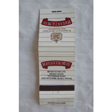 Matchbook Cover Bryant & May Ltd, Sword House, High Wycombe