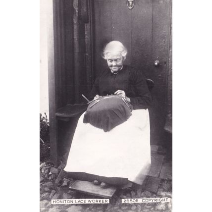 Honiton Devon Lace Worker Crafts Real Photo Postcard