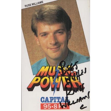 Russ Williams Capital Radio DJ Vintage Hand Signed Publicity Cast Card Photo