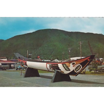 Indian Canoe at Sitka Alaska Postcard