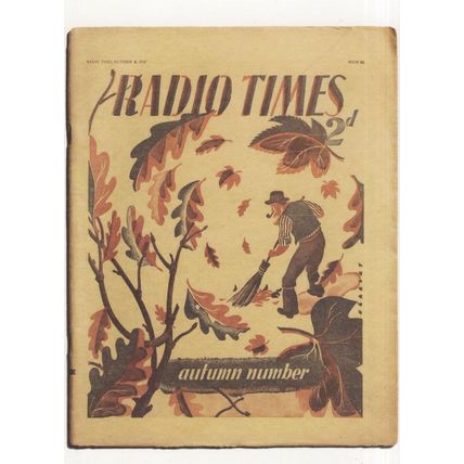 Radio Times Autumn 1937 Farmer Broom BBC Magazine Postcard