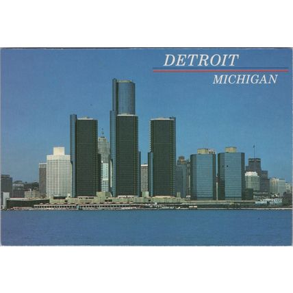 ZAYIX Postcard Detroit Michigan City Skyline Renaissance Center 102022-PC15