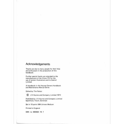 Vauxhall Victor FD Owners Maintenance Handbook 1973 900550767 PDF