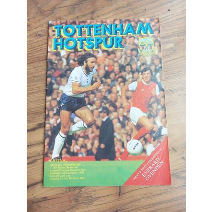 1980/81 Tottenham / Spurs vs Arsenal Division 1 Programme & Ticket