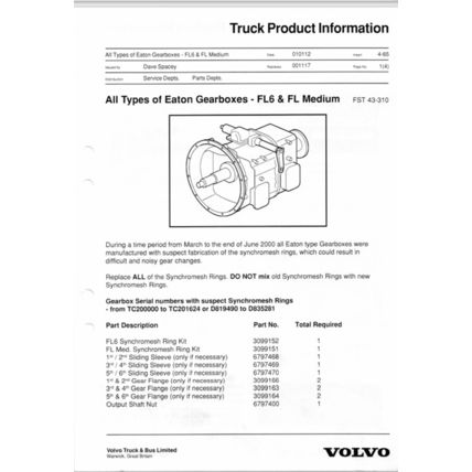Volvo Trucks Power Transmission Product Information 1998 2003 PDF