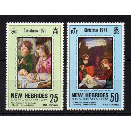 New Hebrides Condominium 1971 Christmas MNH set S.G. 152-153