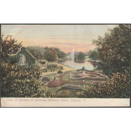 Gardens at National Military Home, Dayton, Ohio, 1907 - IPC&N Co Postcard