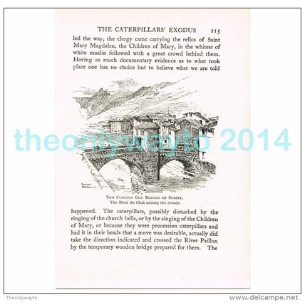 SOSPEL, THE OLD BRIDGE, FRANCE, BOOK ILLUSTRATION/PRINT, 1926