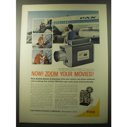 1960 Kodak Zoom 8 Movie Camera Ad - Now! Zoom your movies!