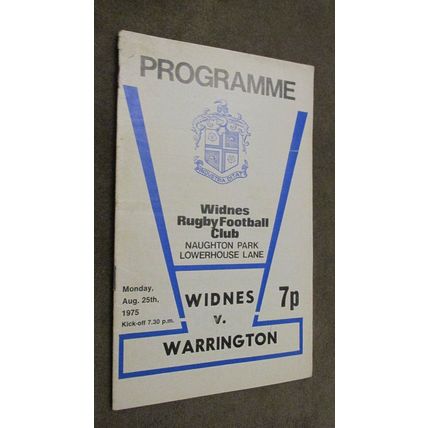 1975 Rugby Football League programme - Widnes v Warrington