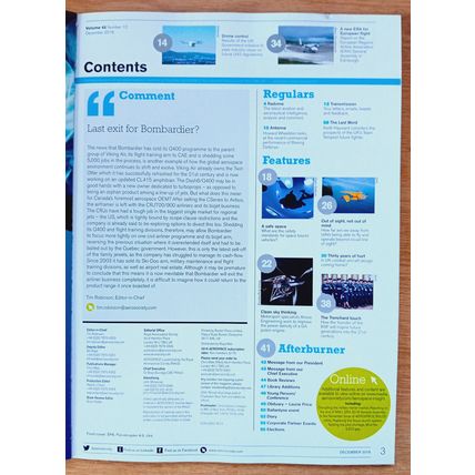 ROYAL AERONAUTICAL SOCIETY MAGAZINE, AEROSPACE: issue December 2018
