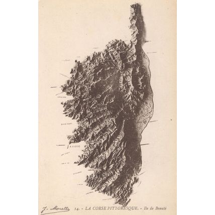 La Corse Pittoresque Ile De Beaute French Old Aerial Map Postcard