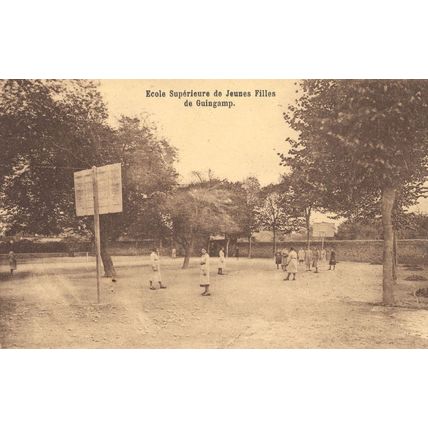 Ecole Superieure De Jeunes Filles De Guincamp French School Basketball Old Postc