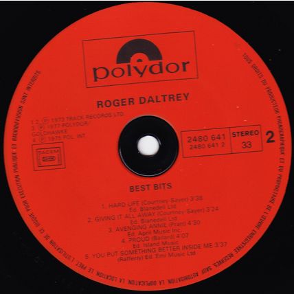 ROGER DALTREY - BEST BITS, France, Polydor, LP, 2480 641, [1982]