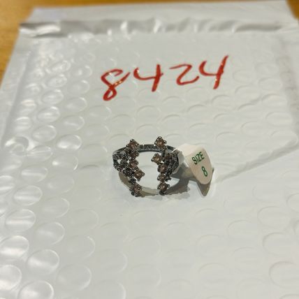 NIB Bomb Party Sz8 BP Ring RBP8244 She Flies Free LC Morganite Hematite Pl