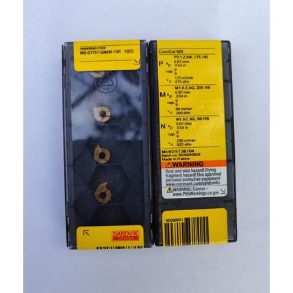 SANDVIK MB-07TH150MM-10R 1025 CoroCut MB Thread Head, 1box=5pcs New