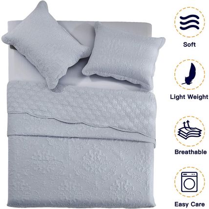 CHIXIN Oversized Bedspread Coverlet Set King Size - Lightweight Bedding Cover -