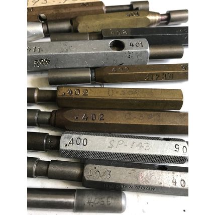 MIXED LOT GO NO GO PLUG GAGES,.395,.403,.405,.408,.400,.405,.402  ,.401,ES