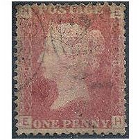1858 SG43 1d Red Plate 89 Good/Fine Used "EH"